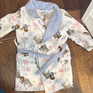 Cozy White and Blue Frozen Pajama Robe
